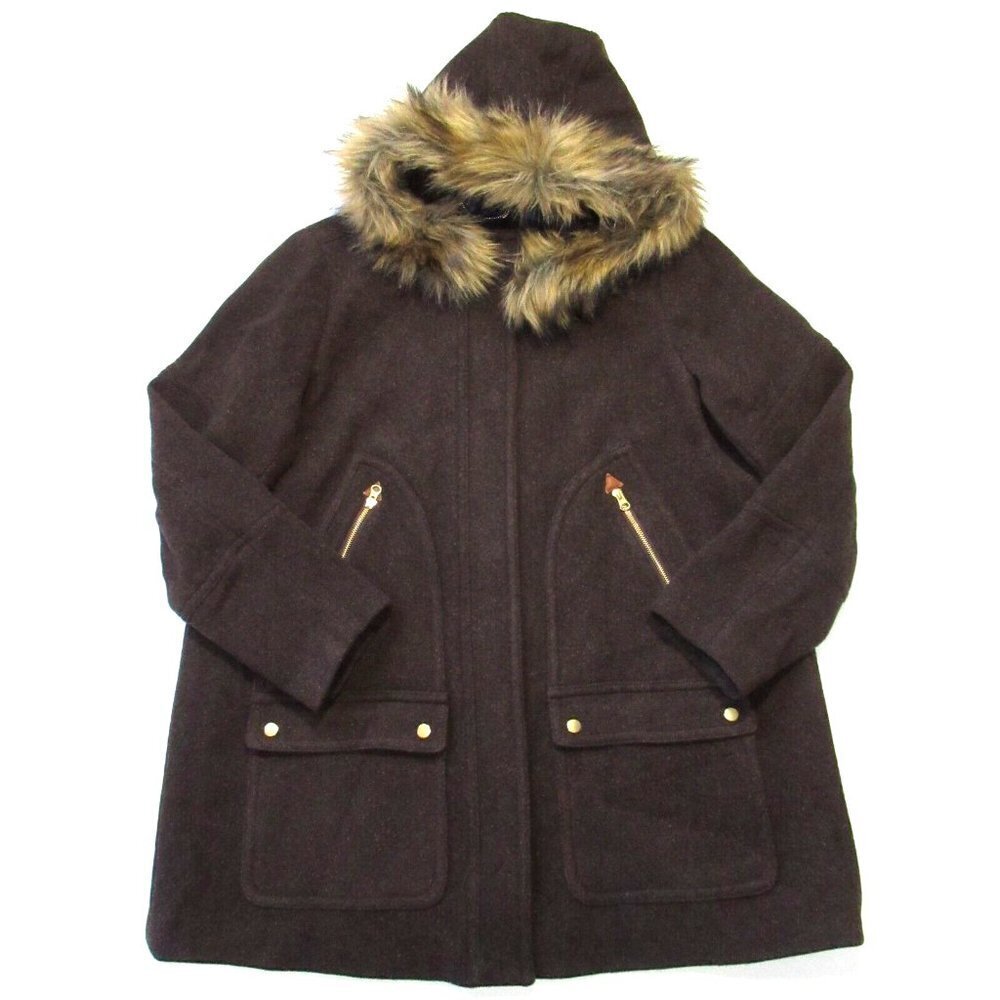 NWT J.Crew Chateau Parka in Heather Walnut Italian Stadium-cloth Wool Coat 20